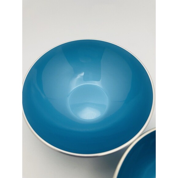Emalox Norway Enamel Anodized Aluminum Bowls MCM 4in NEW Set of 2 Blue - Picture 4 of 5